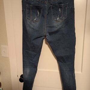 Dark Wash Distressed Skinny Jeans